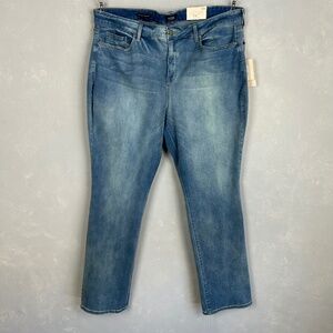 NYDJ plus size 22W Marilyn straight jeans Biscayne blue lift x tuck NEW